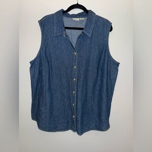 CHEROKEE women’s denim cotton vest plus size 22w ✨